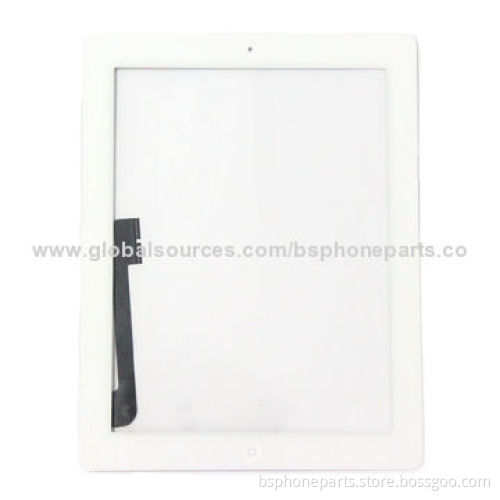 Original Touch Digitizer Screen with Home Button Flex and Adhesive, for iPad 3, White